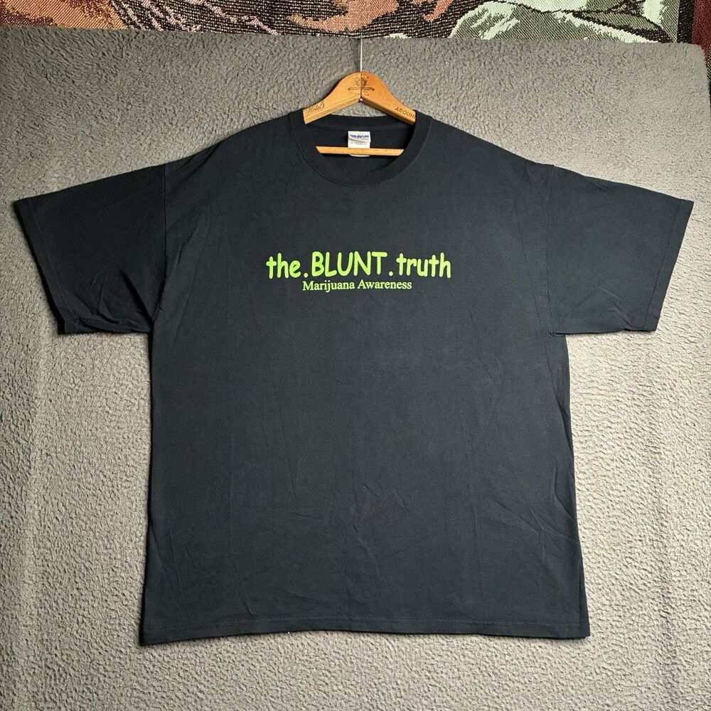 VTG Y2k BLUNT Marijuana Awareness Weed Tee T-Shirt Size XL